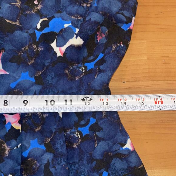 Anthropologie "Seen Worn Kept" Blue Floral V Neck Floral Wide‎ Leg Jumpsuit - 4 - Picture 10 of 14